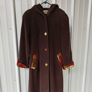 Kristen Blake hooded wool rain maxi coat